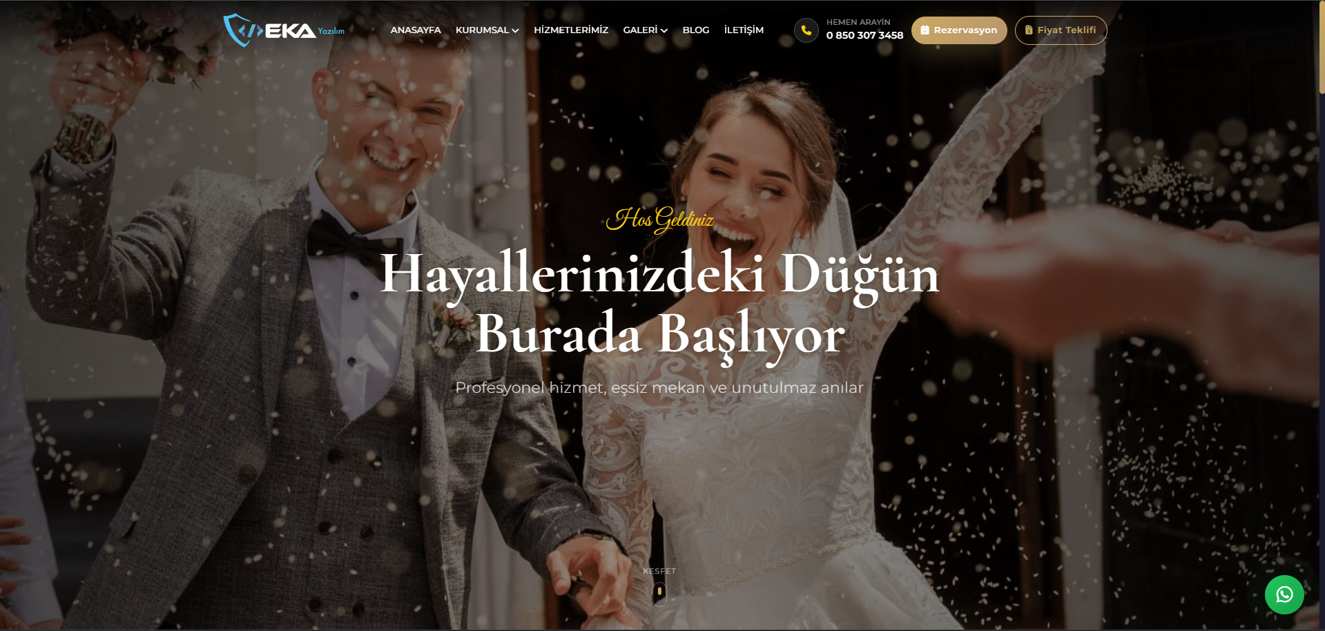 Düğün Salonu Yazılımı PC Görünümü